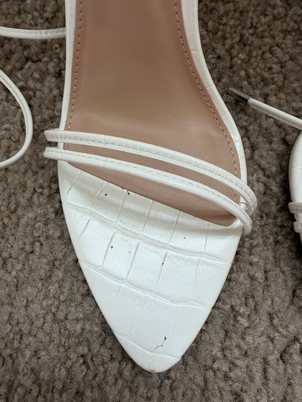 Steve Madden White Lace-Up Strappy Heels - Picture 4 of 13